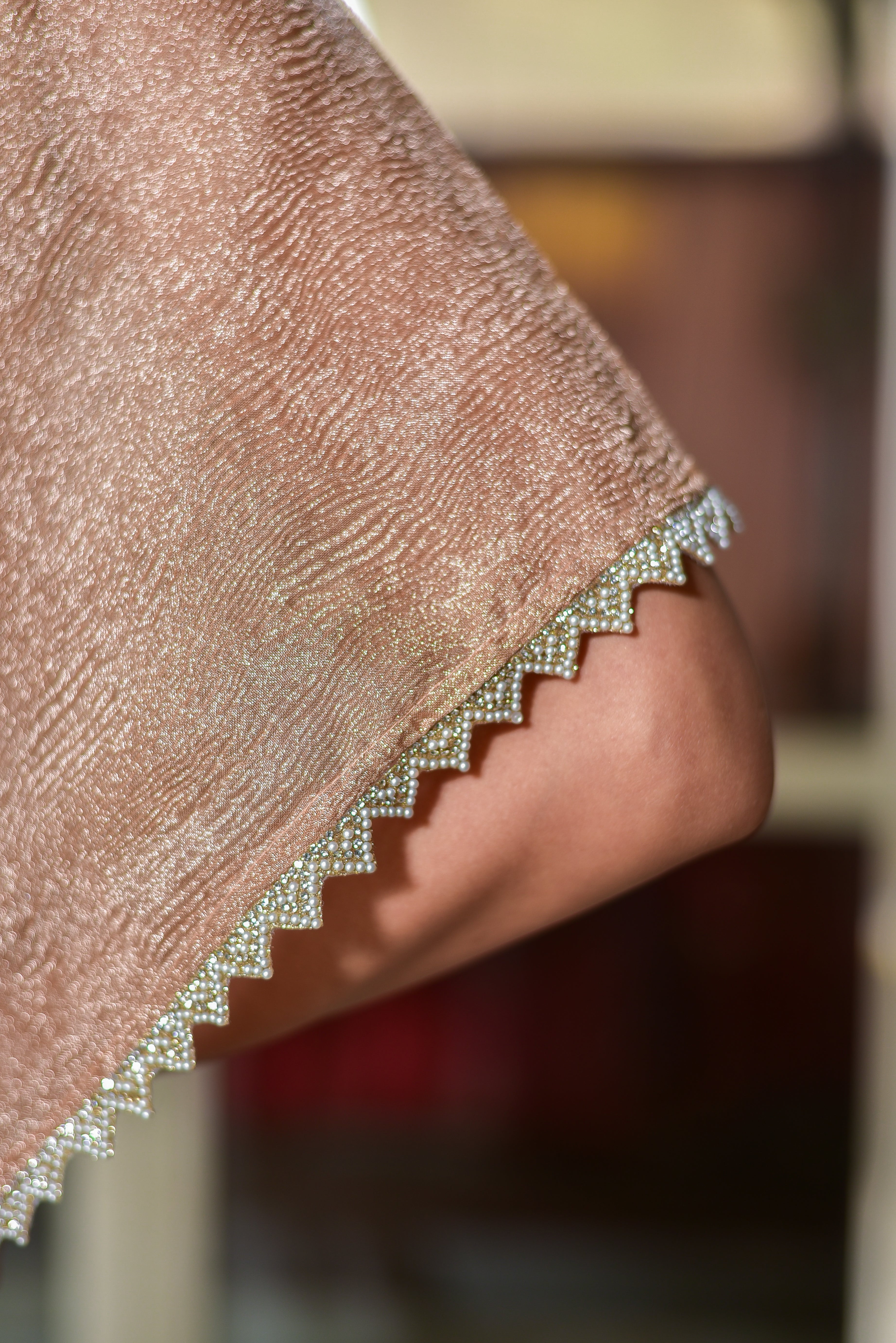 Blush Gold Luxe Embroidered Kaftan Dress