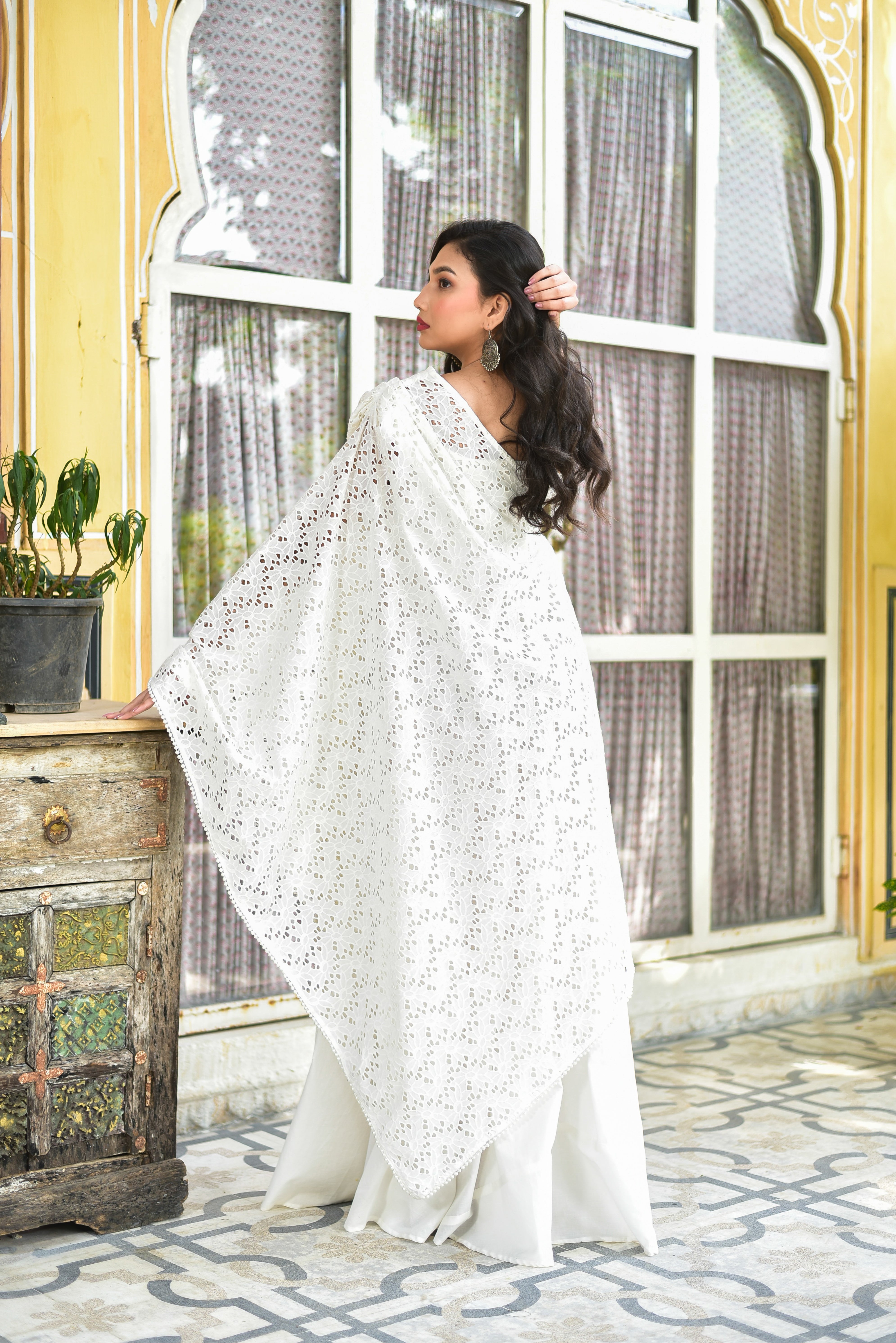 White Majesty Cape Dress