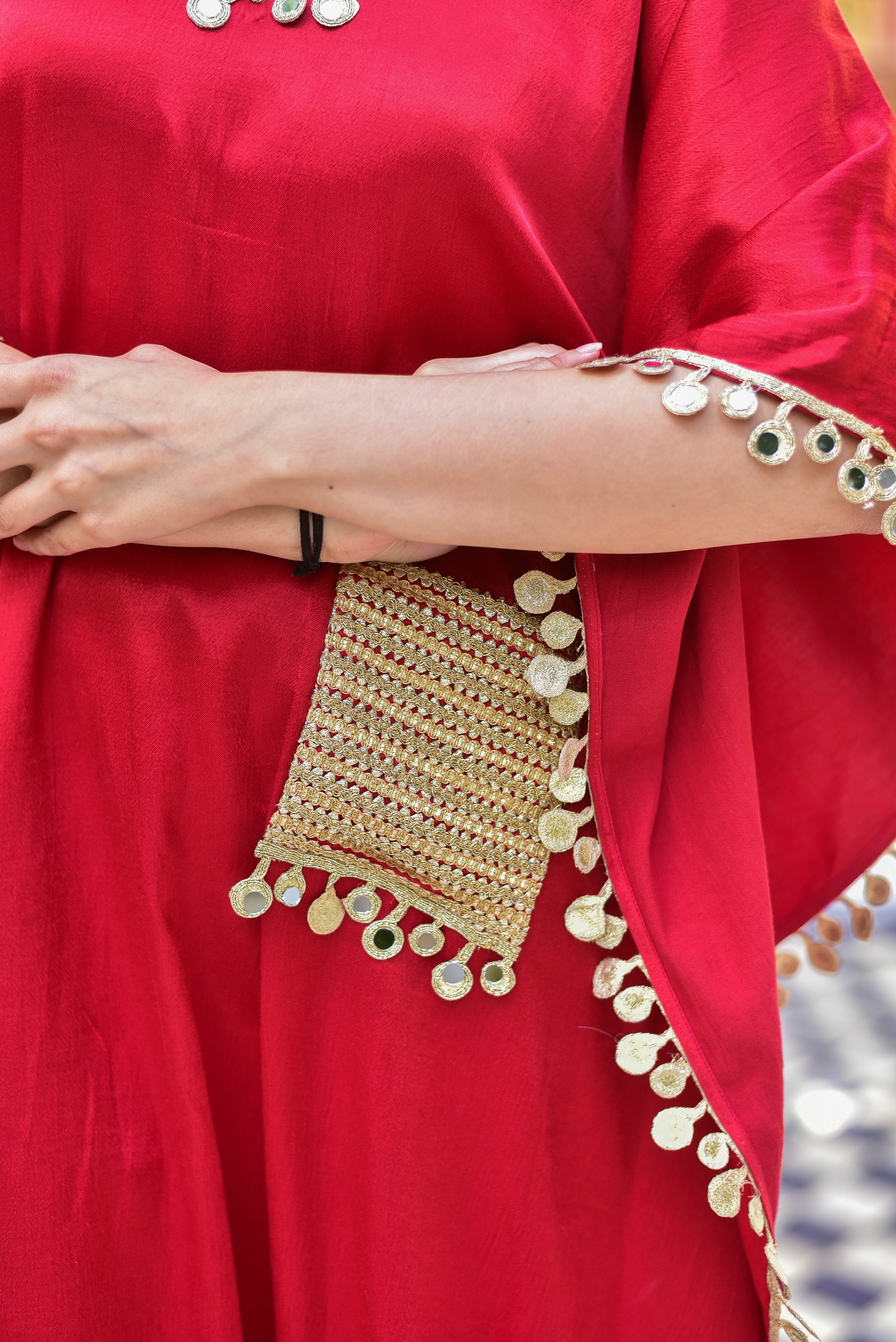 Chili Glaze Mirror Kaftan Set