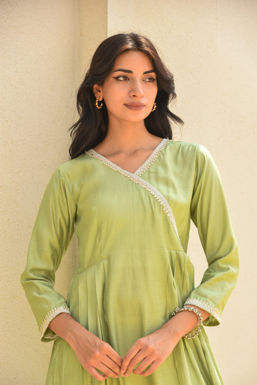Tea Green A-line Dress