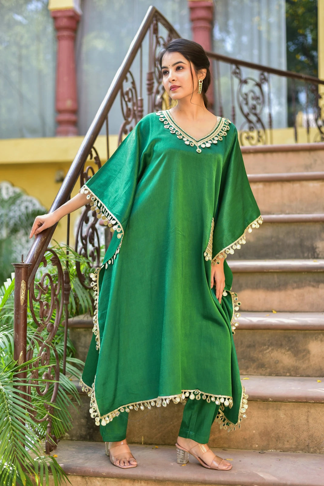 Chili Glaze Mirror Kaftan Set