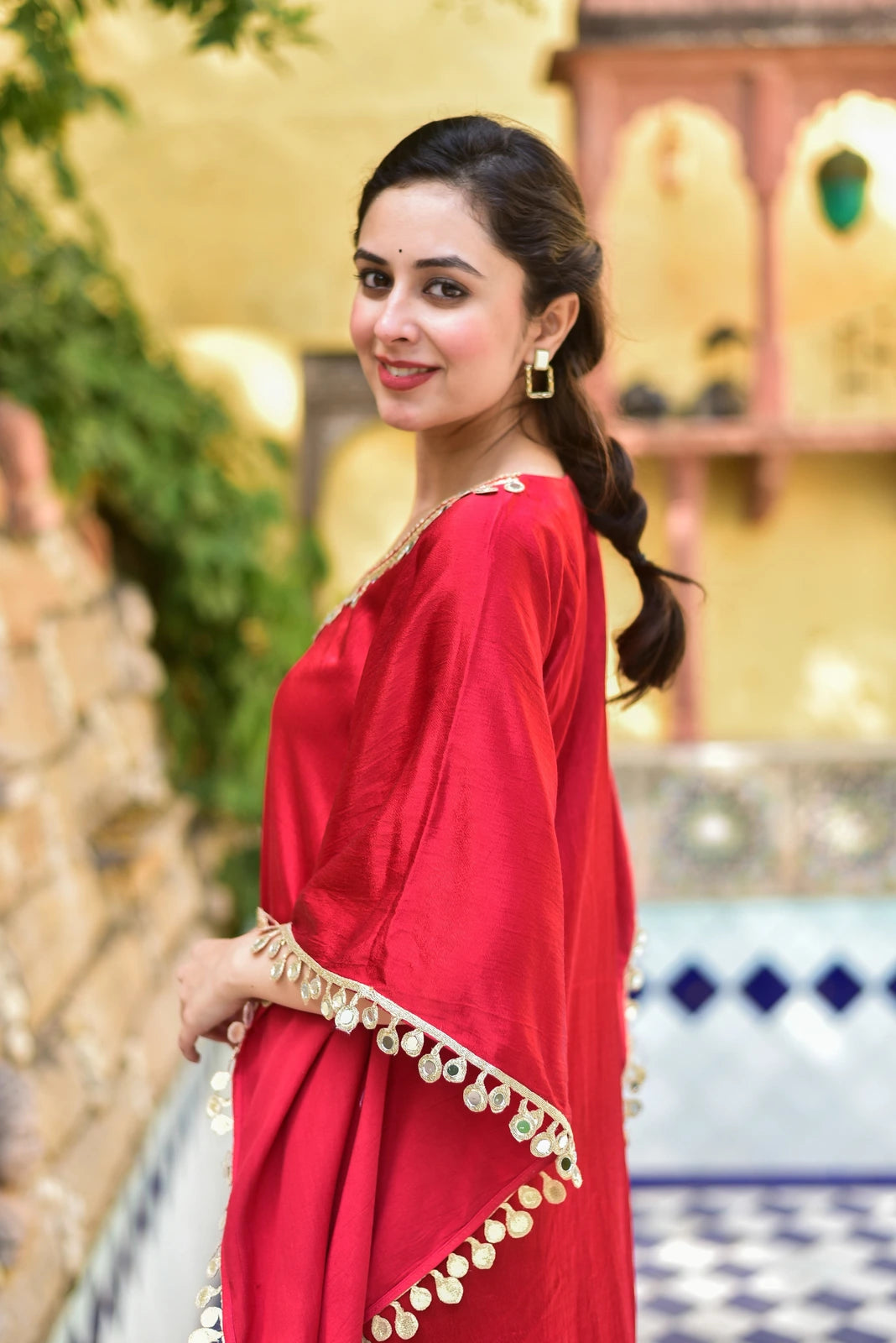 Chili Glaze Mirror Kaftan Set