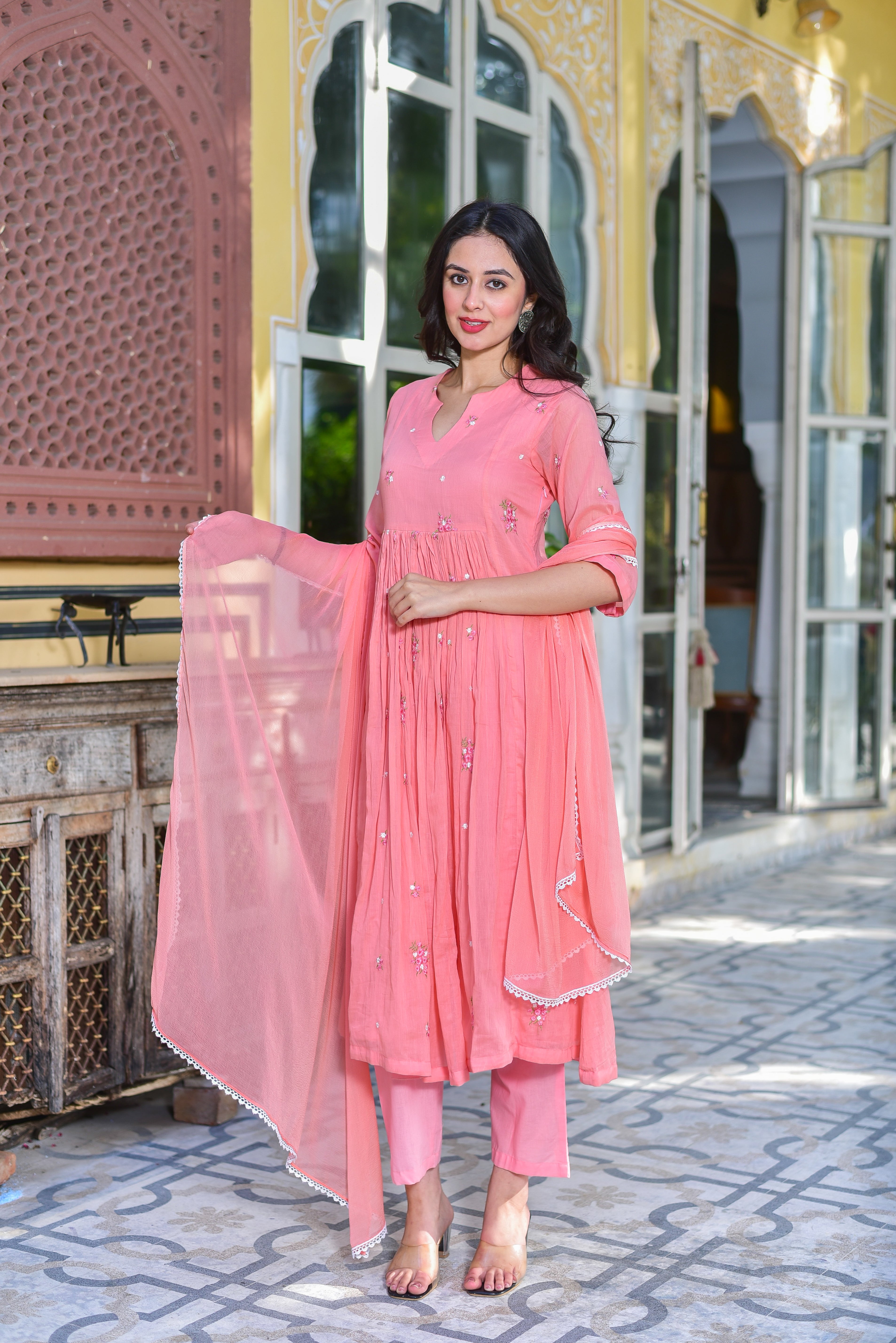 Peach Petal Kurta Set