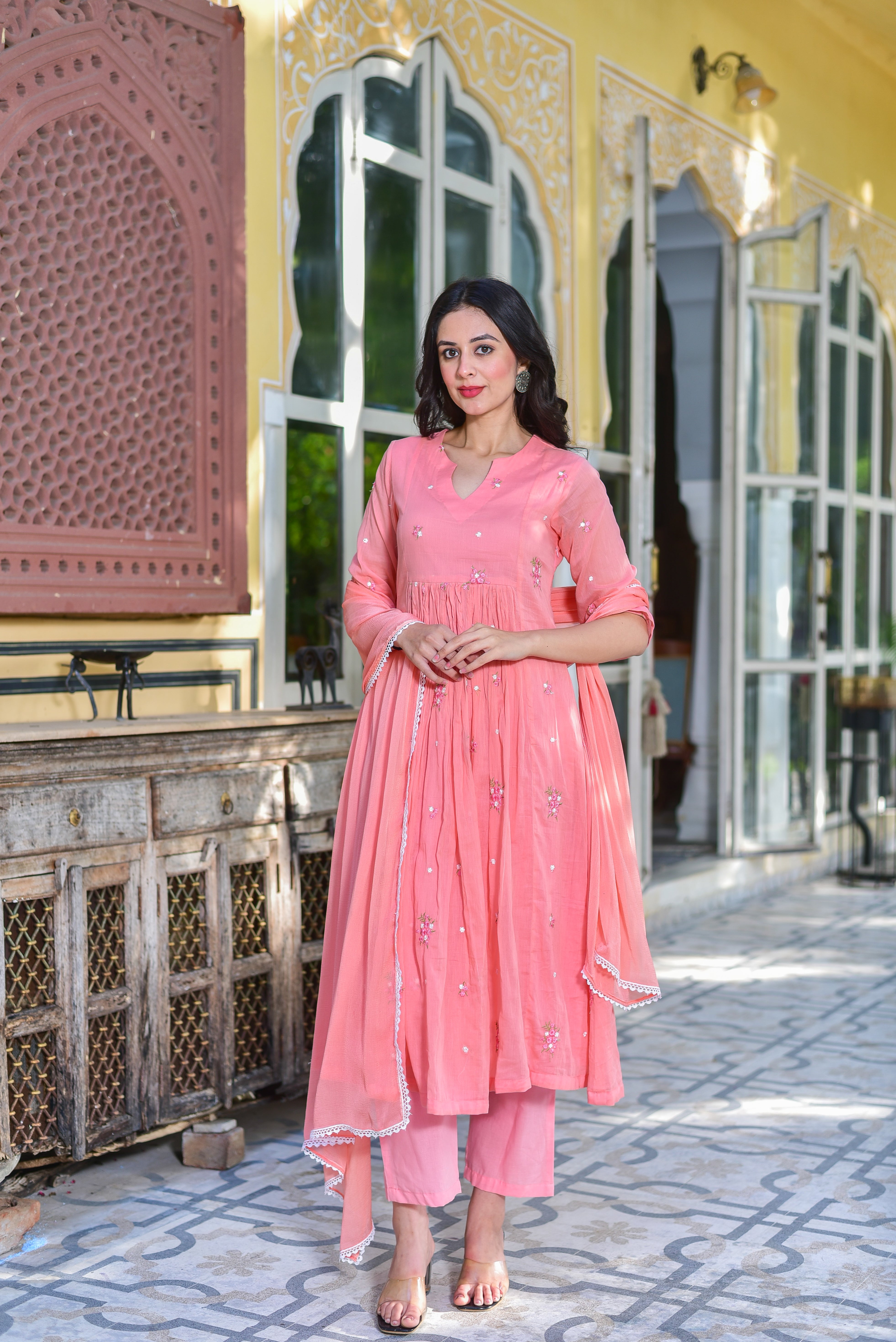 Peach Petal Kurta Set