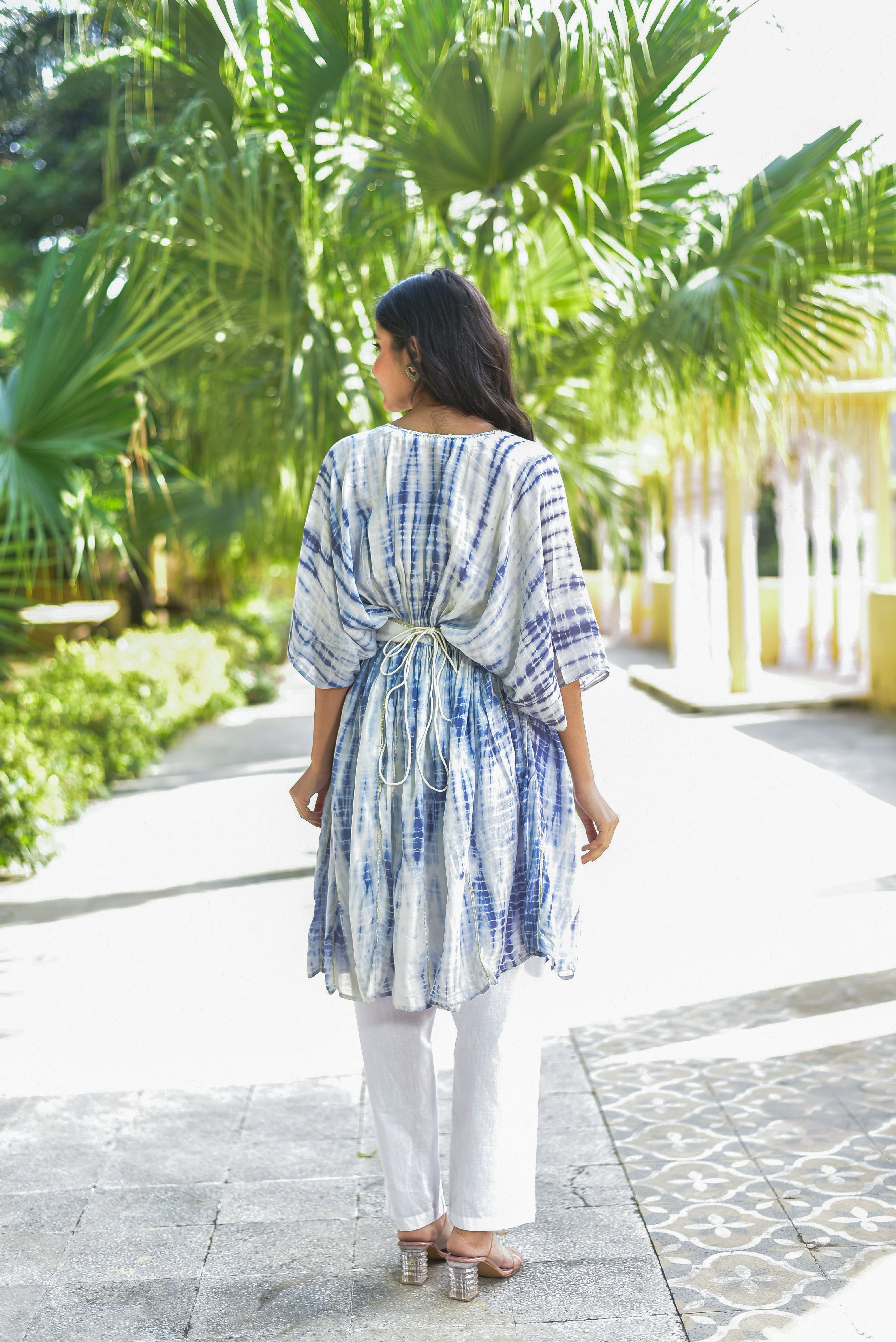 The Indigo Cloud Shibori Kaftan Set