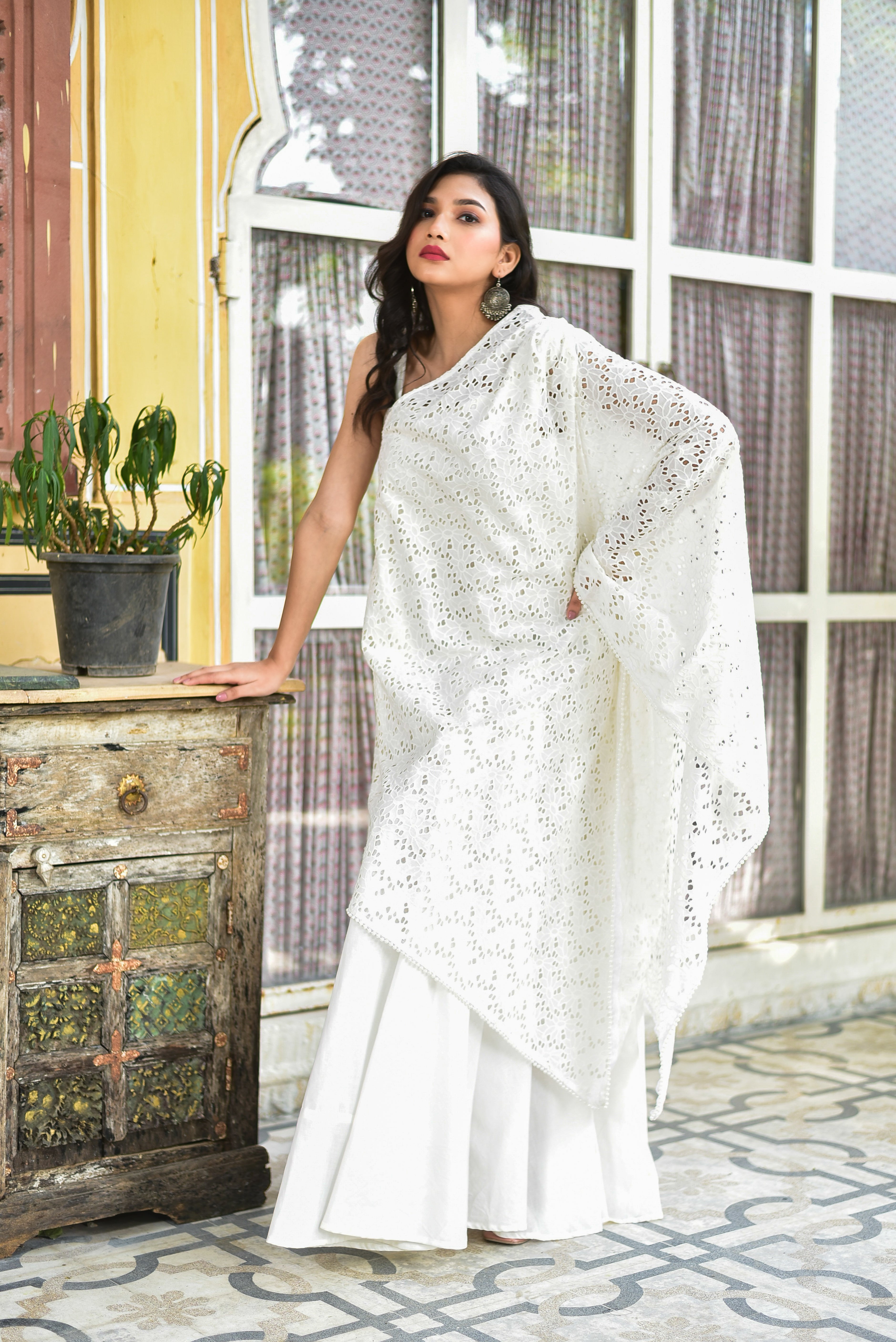 White Majesty Cape Dress