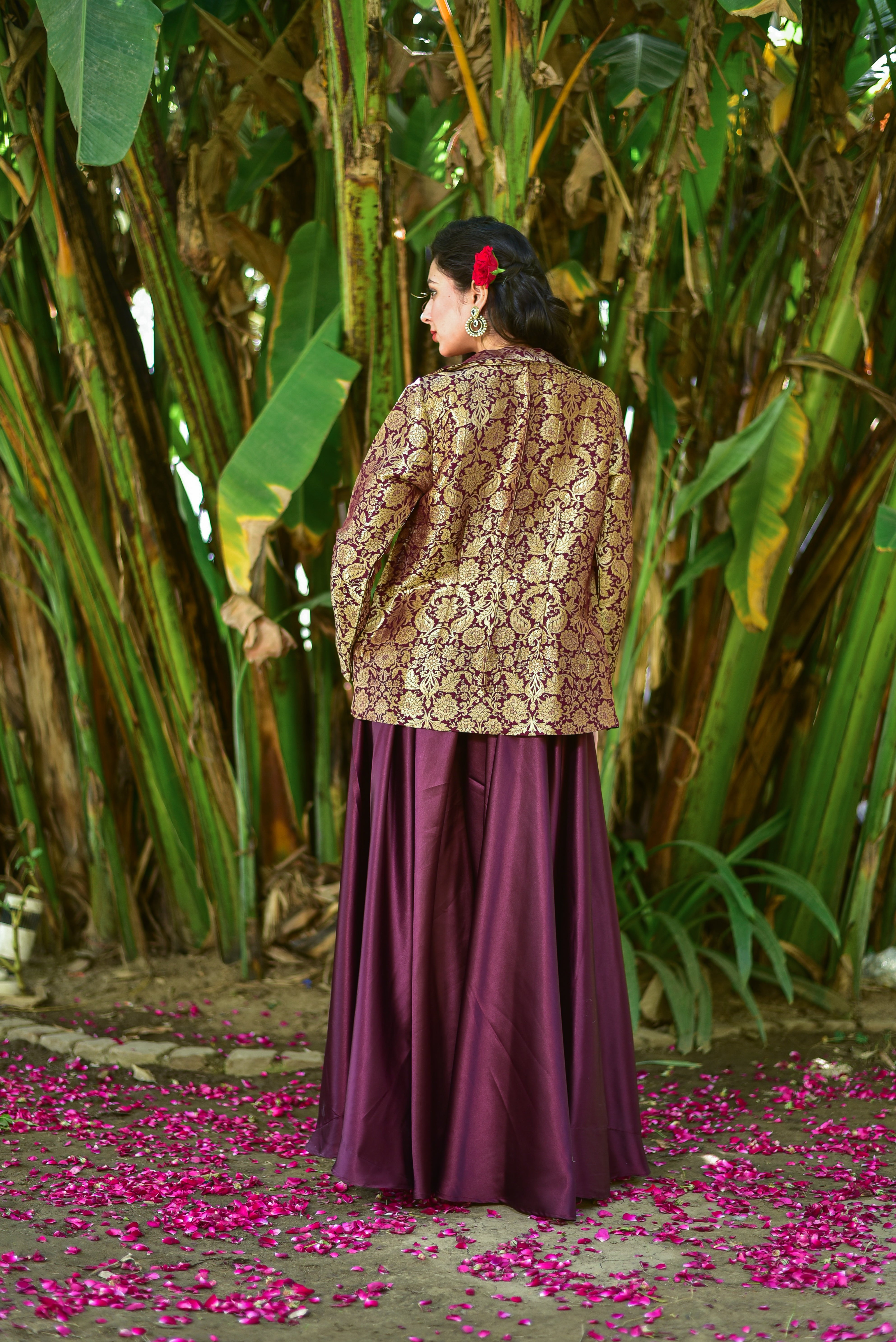 Plum Magic Brocade 3 Piece Set