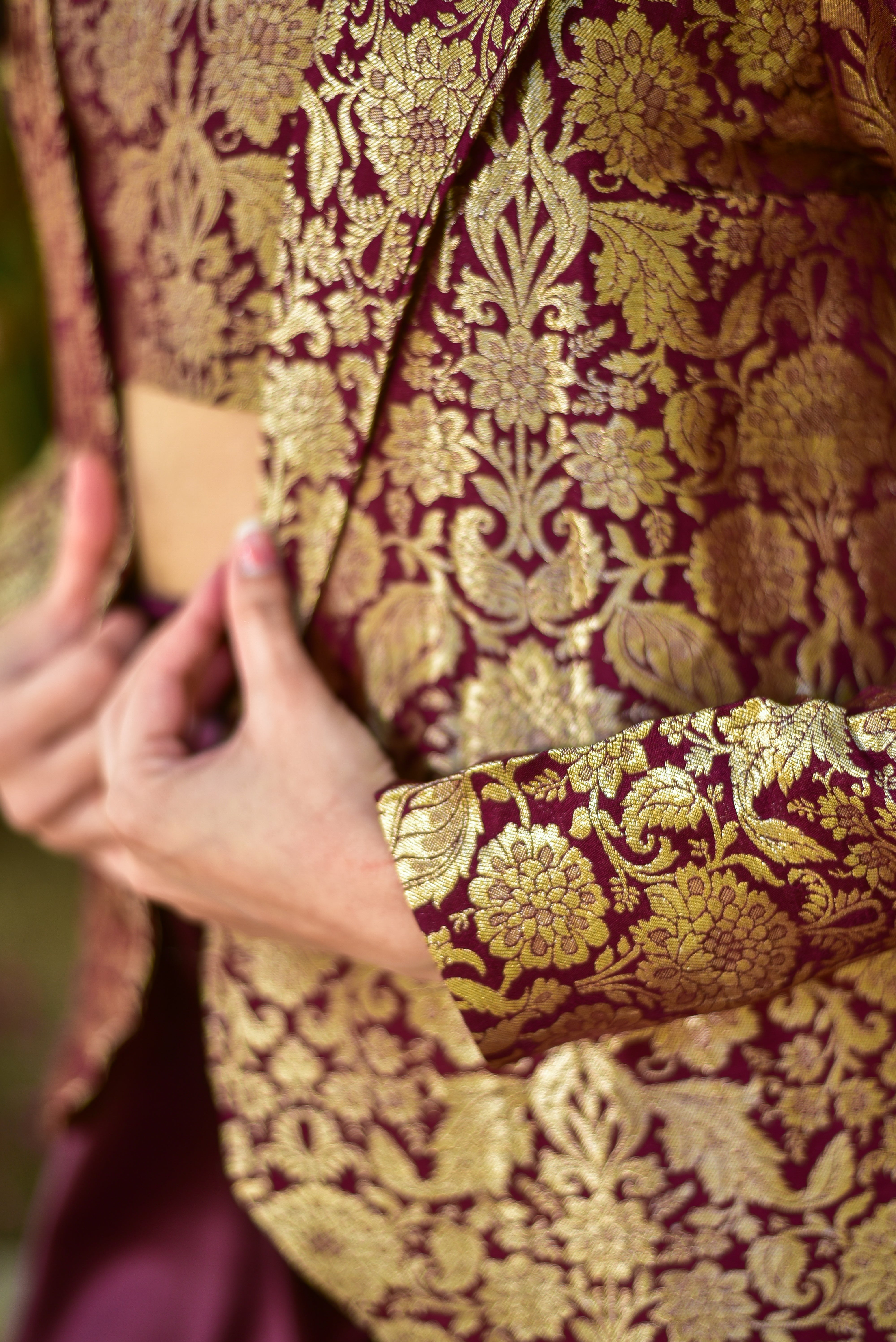 Plum Magic Brocade 3 Piece Set