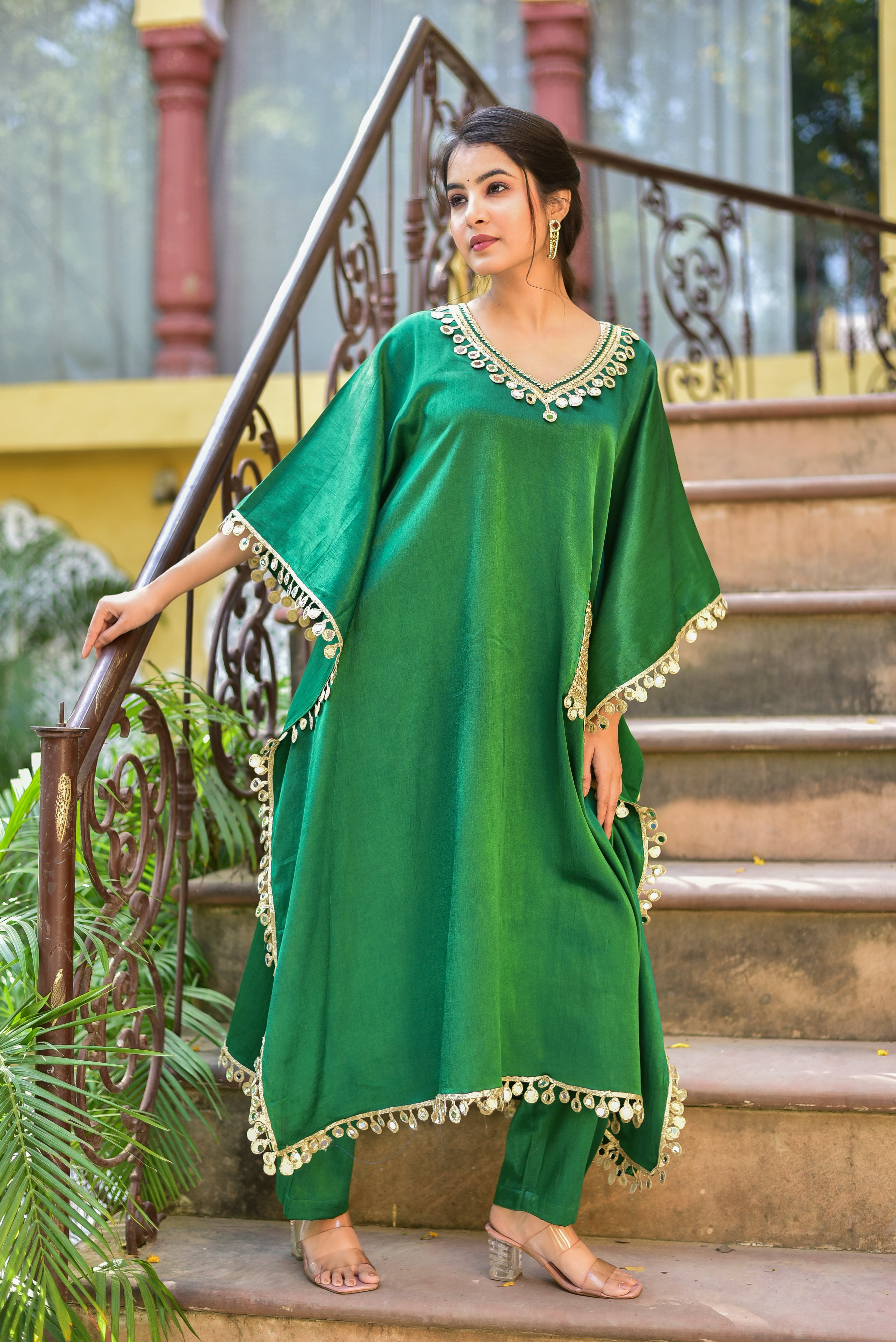 Chili Glaze Mirror Kaftan Set