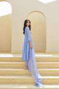Ice Blue Mukesh Work A-line Kurta Set