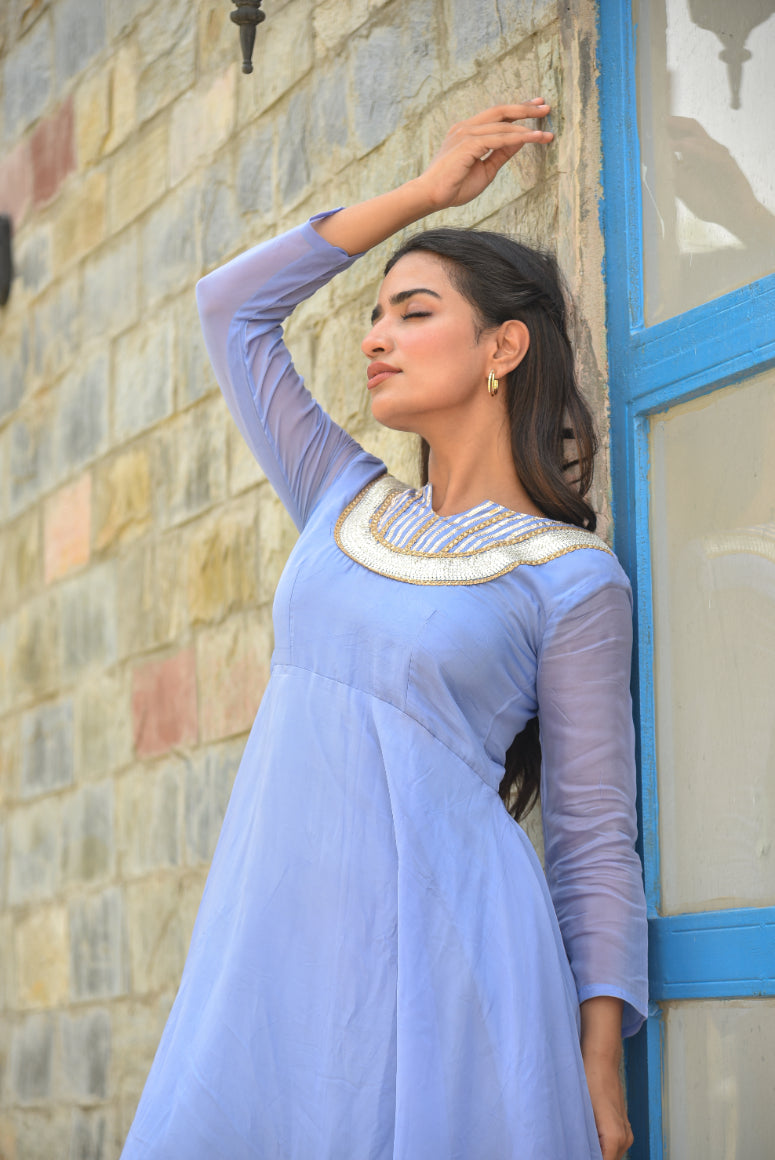 Baby Blue Asymmetrical Dress