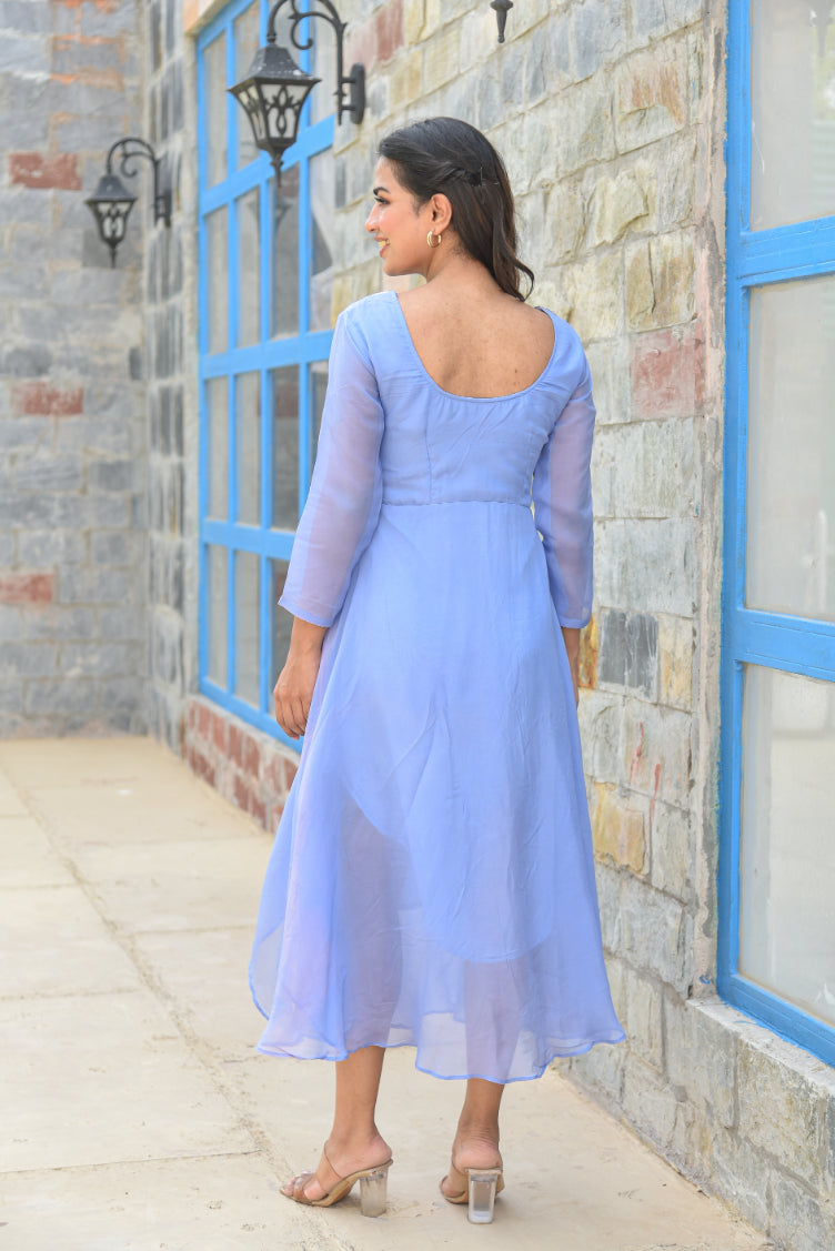 Baby Blue Asymmetrical Dress