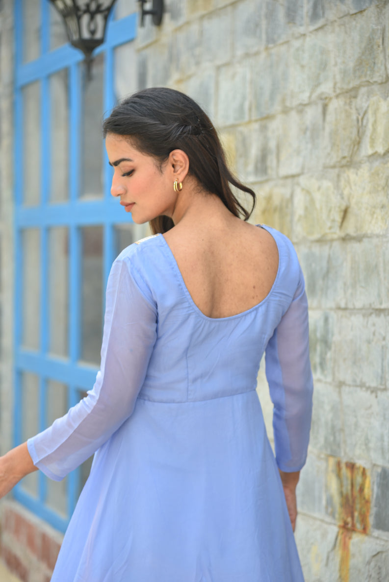 Baby Blue Asymmetrical Dress