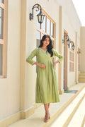 Tea Green A-line Dress