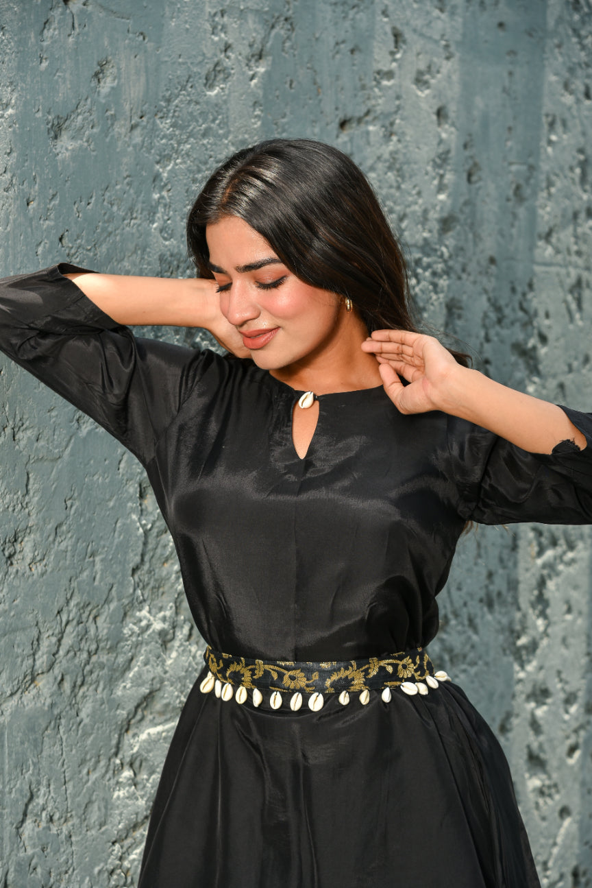 Kohl Black Brocade Co-Ord Set