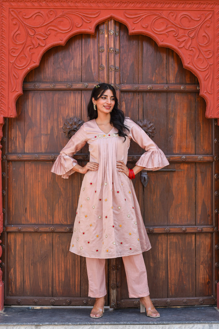 Dust Peach Kurta Set