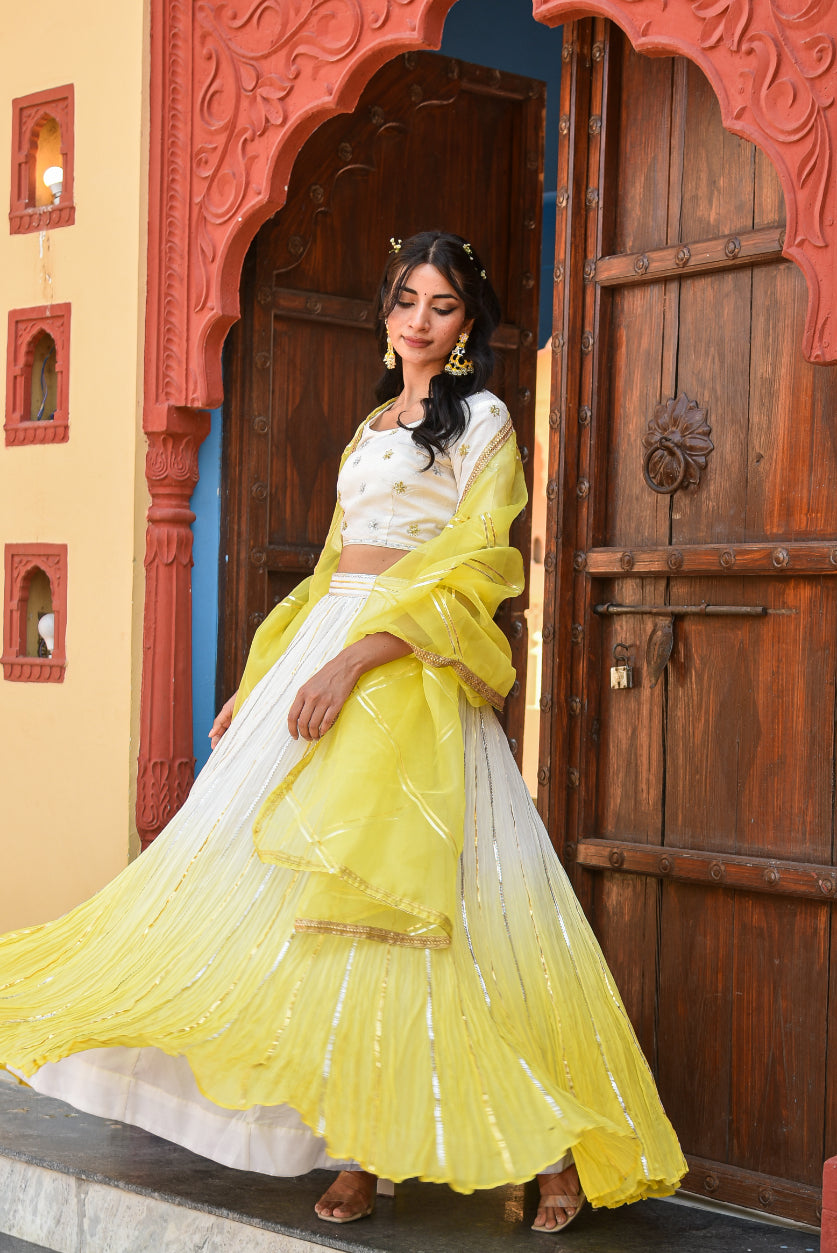 Yellow Aumbre Lehenga Set