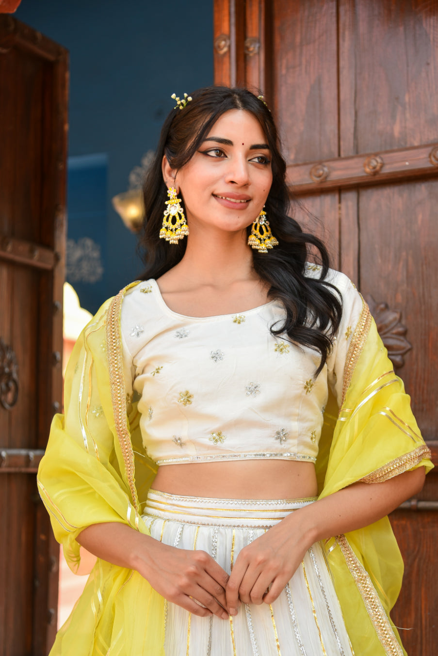 Yellow Aumbre Lehenga Set
