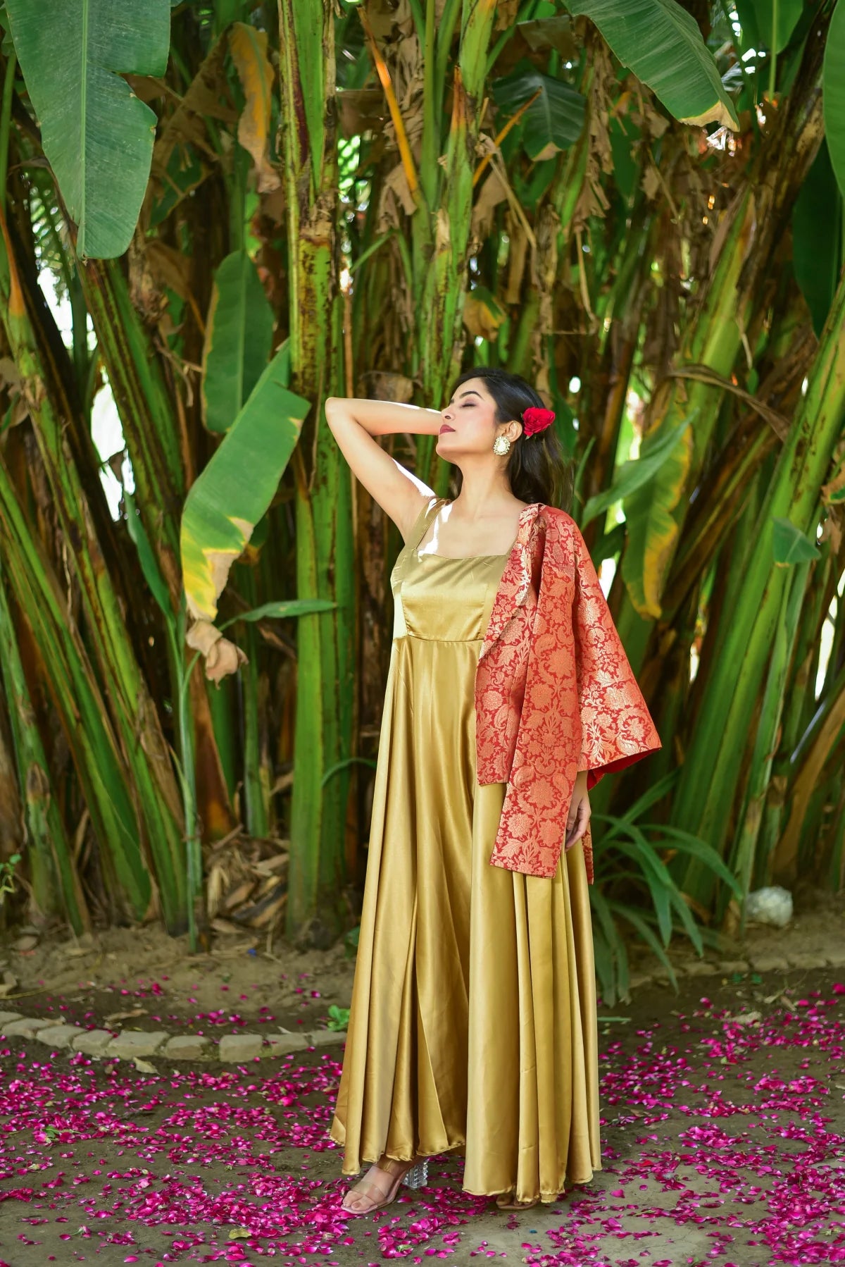 Dazzling Gold Festive Duo Styling View - Designer Ethnic Wear