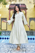 The Creamy Kaju Katli Pleated Kurta Set