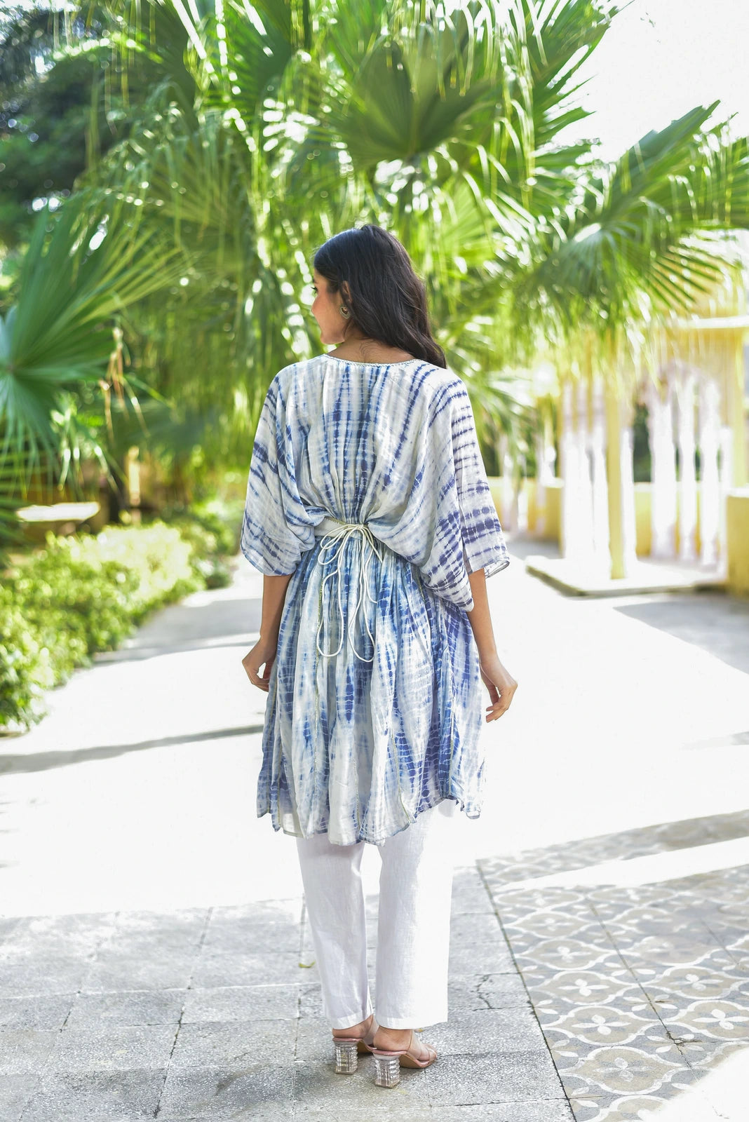The Indigo Cloud Shibori Kaftan Set
