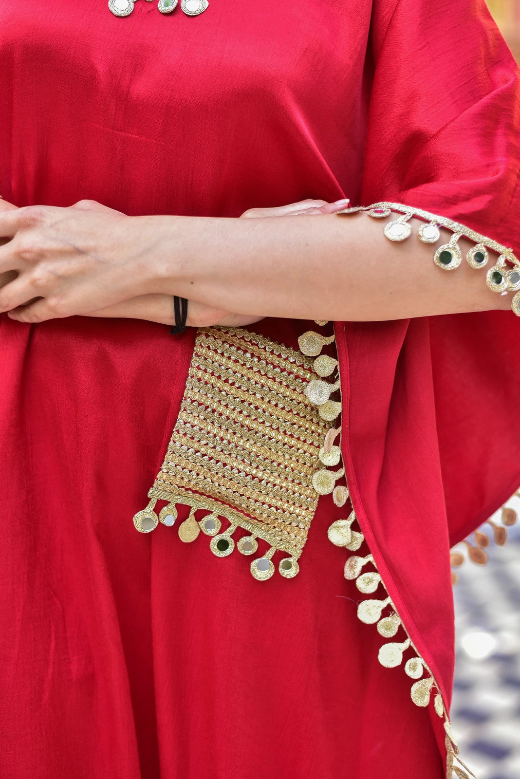 Chili Glaze Mirror Kaftan Set