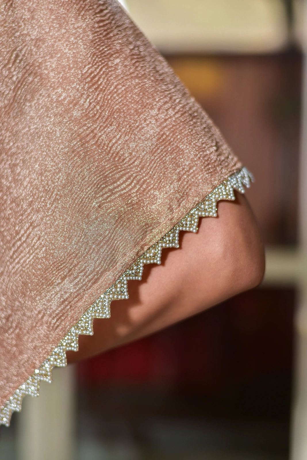 Blush Gold Luxe Embroidered Kaftan Dress