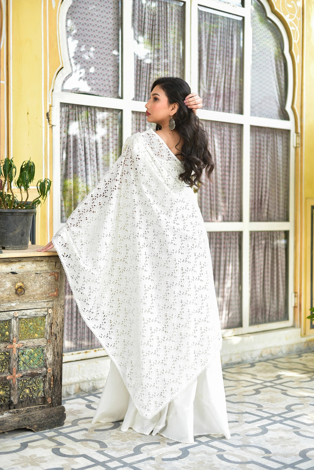 White Majesty Cape Dress