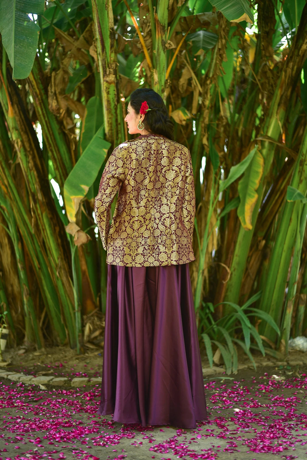 Plum Magic Brocade 3 Piece Set