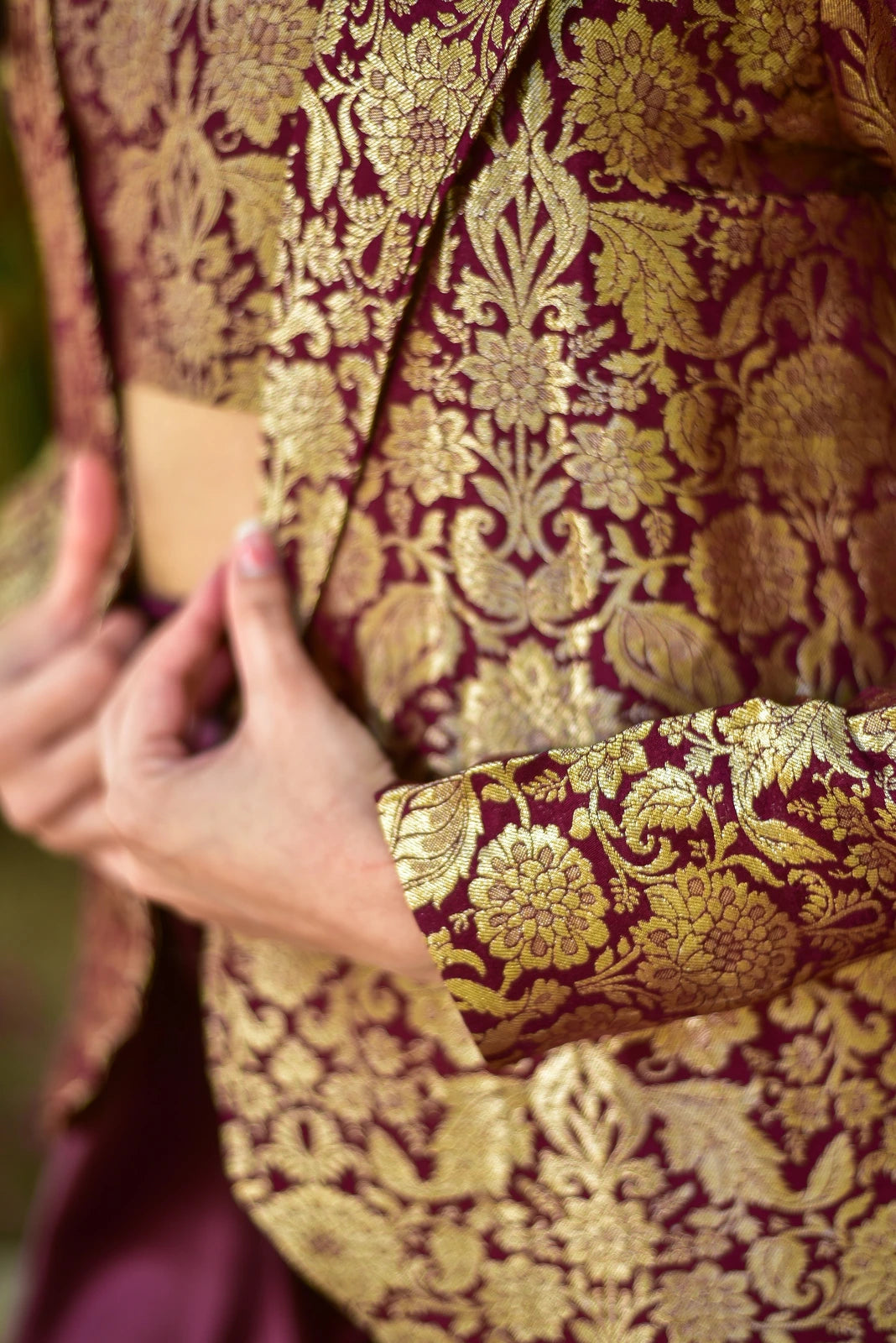 Plum Magic Brocade 3 Piece Set